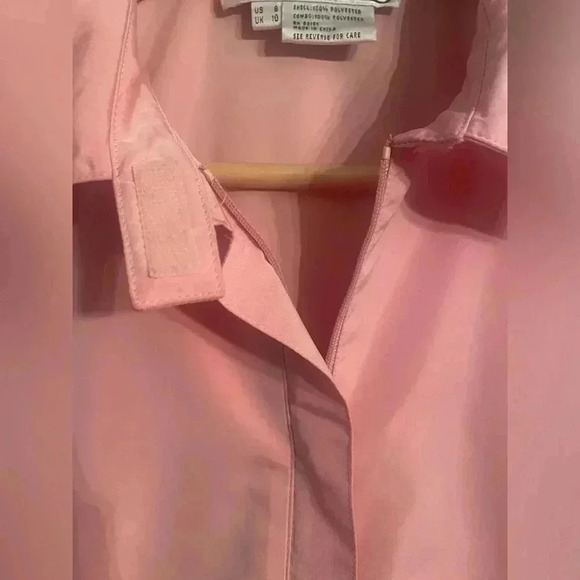 Carlisle Pink Vest Black Mesh sides Zip up, Cinch Back Size 8 Preppy Athleisure - Picture 8 of 8